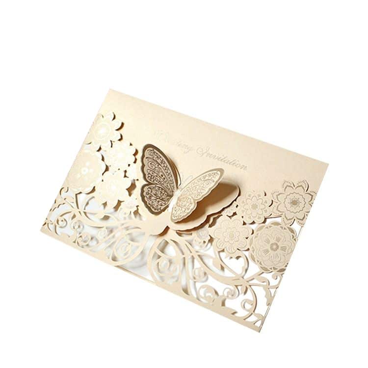 3D Butterfly Wedding Invitation Cards — custom card printing