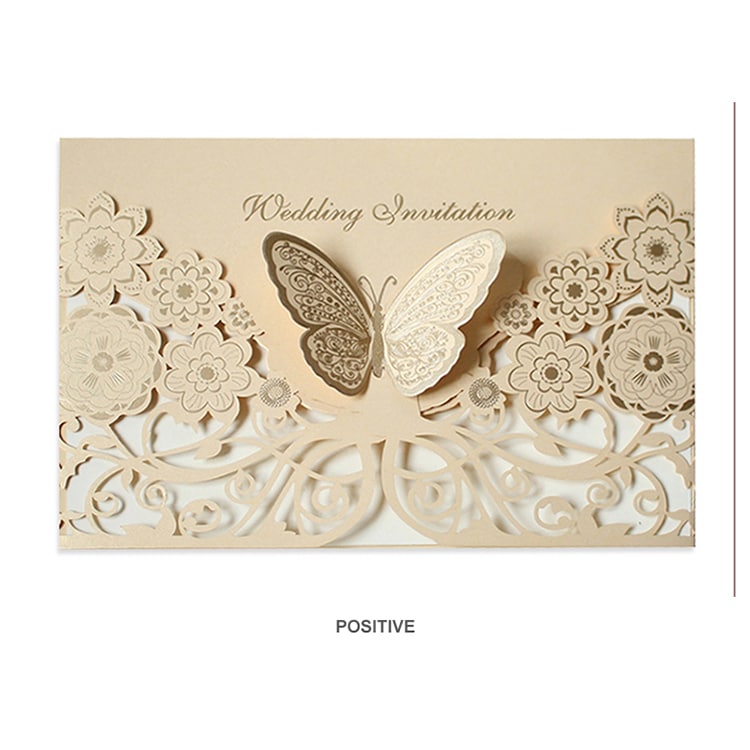 3D Butterfly Wedding Invitation Cards view 2