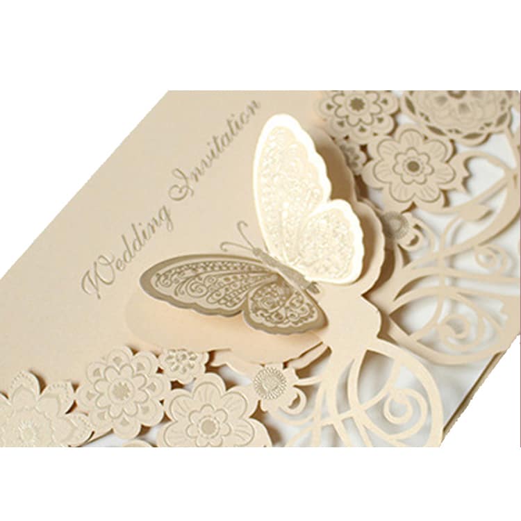 3D Butterfly Wedding Invitation Cards view 3