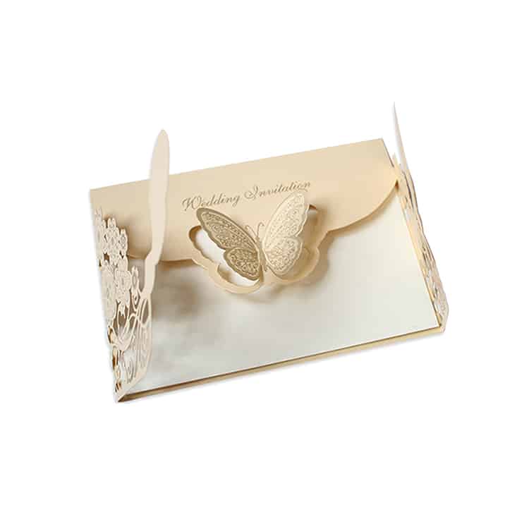 3D Butterfly Wedding Invitation Cards view 4