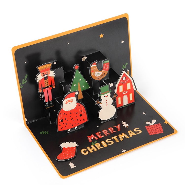 3D Santa Claus Holiday Pop Up Greeting Card — custom card printing