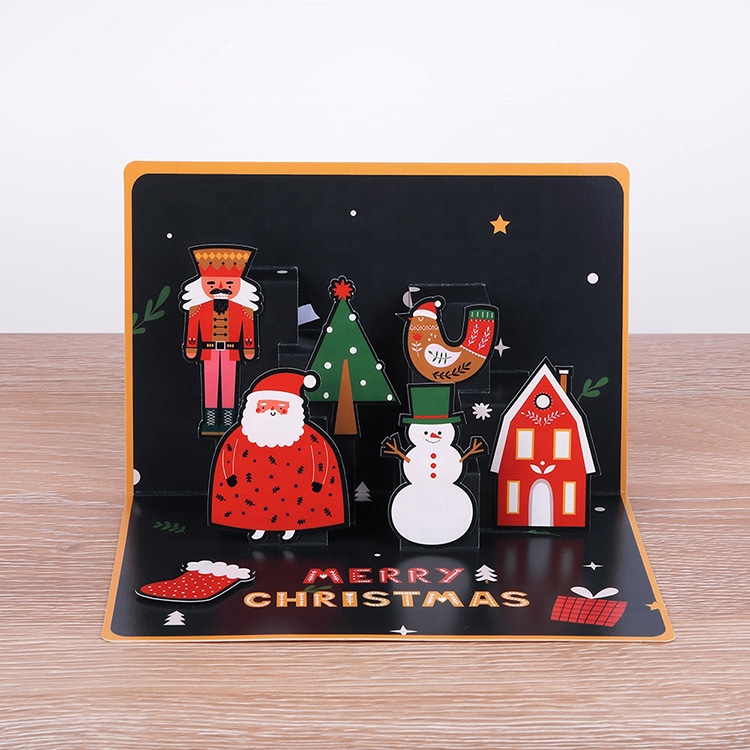 3D Santa Claus Holiday Pop Up Greeting Card view 3