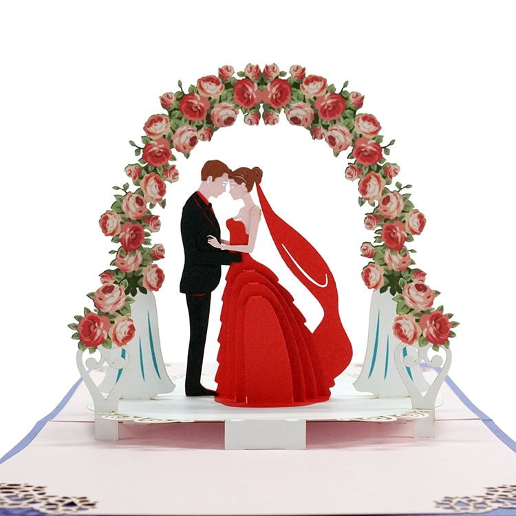 3D greeting popup Wedding invitation card view 2