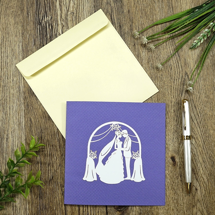 3D greeting popup Wedding invitation card view 4