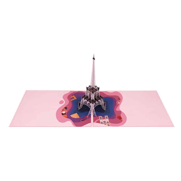 3D model pop up greeting card building view 3