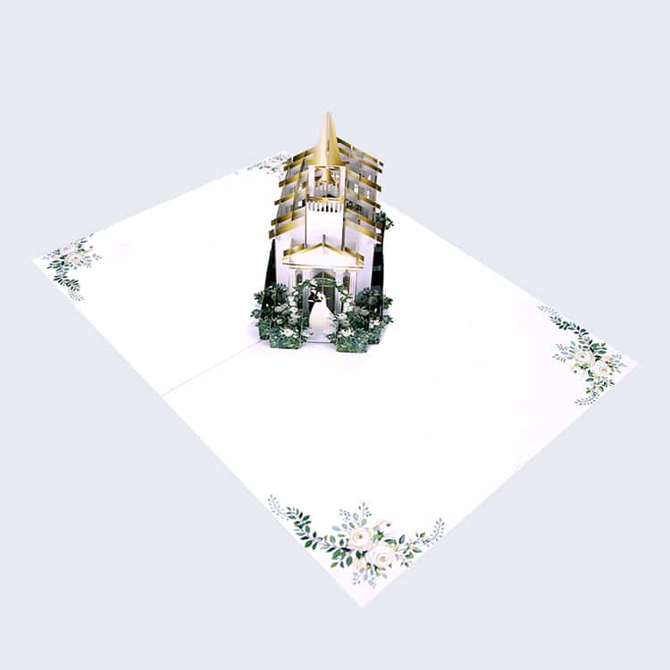 3d wedding chapel pop up card view 2
