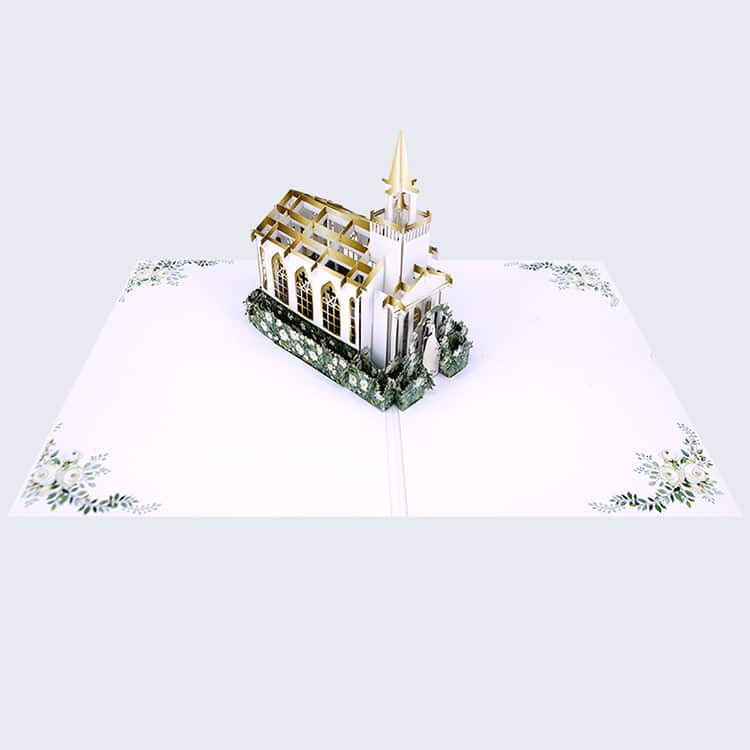 3d wedding chapel pop up card view 3