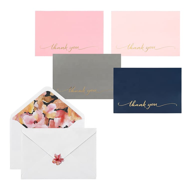 48 Gold Foil Wedding Thank You Greeting Cards printing — custom card printing
