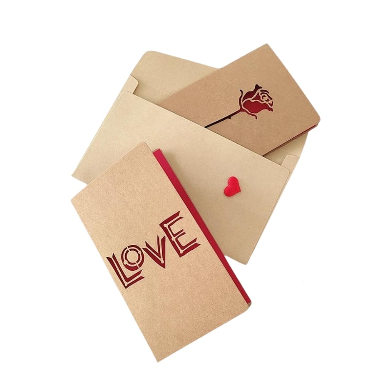 Anniversary greeting card envelope kraft paper view 3