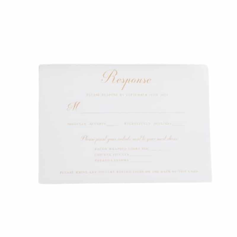 Beautiful gold foil printed flat invitation card view 2
