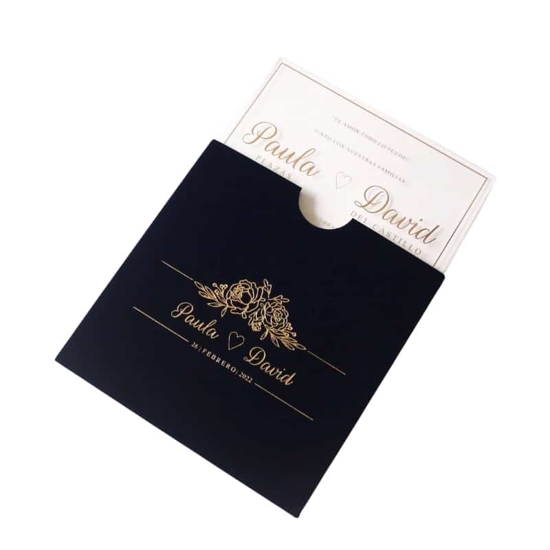 Black luxury custom wedding anniversary cards view 4