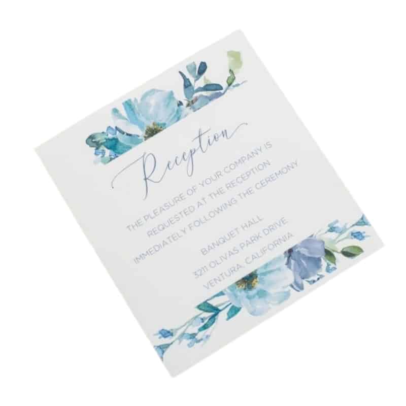 Blue floral design invitation card view 2