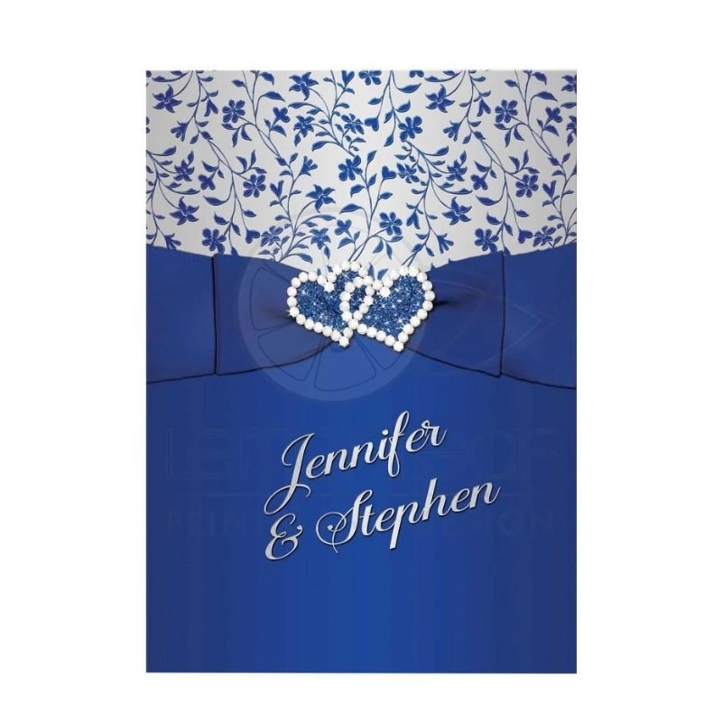 Blue wedding invitation card view 2