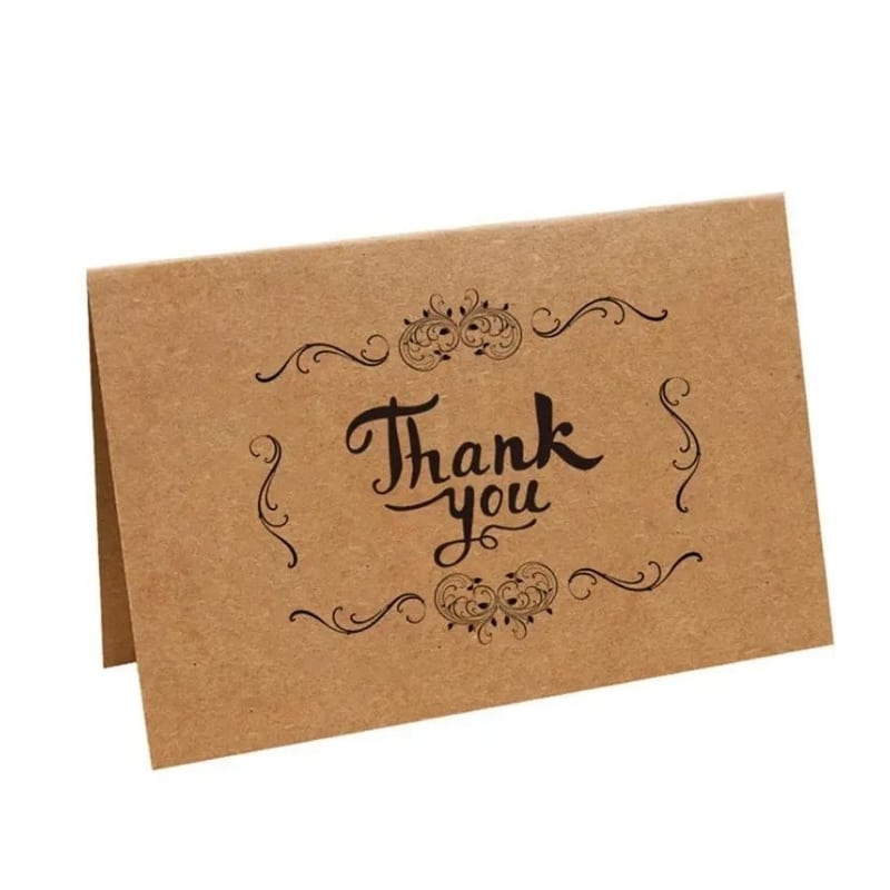 Brown paper thank you card — custom card printing