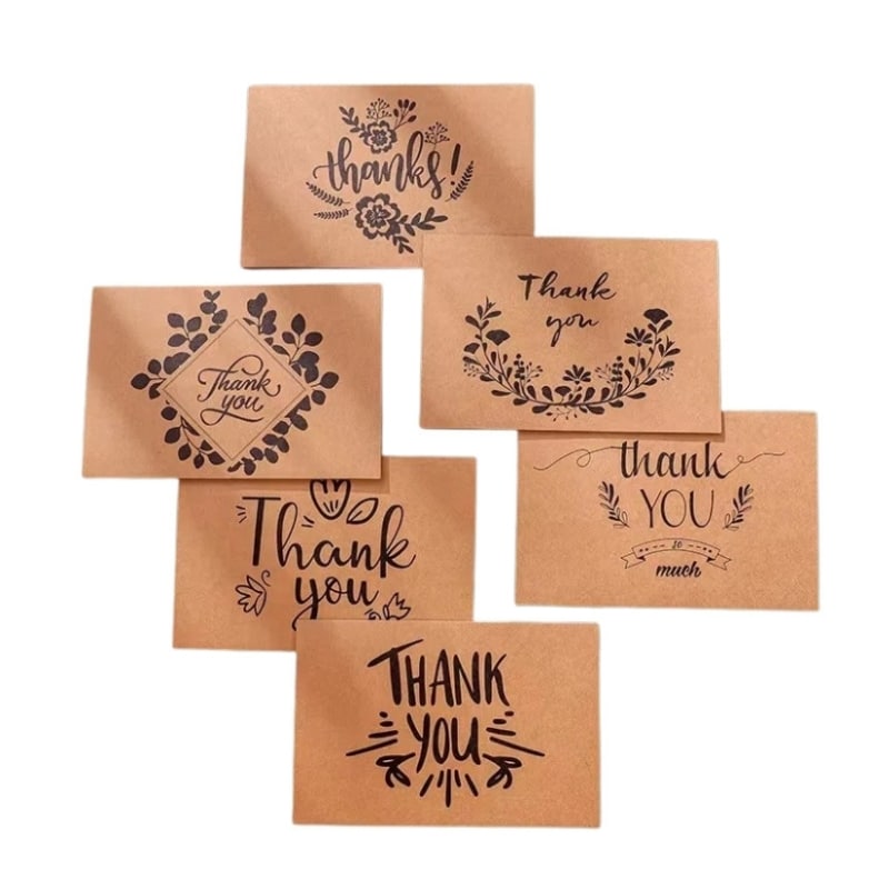 Brown paper thank you card view 3