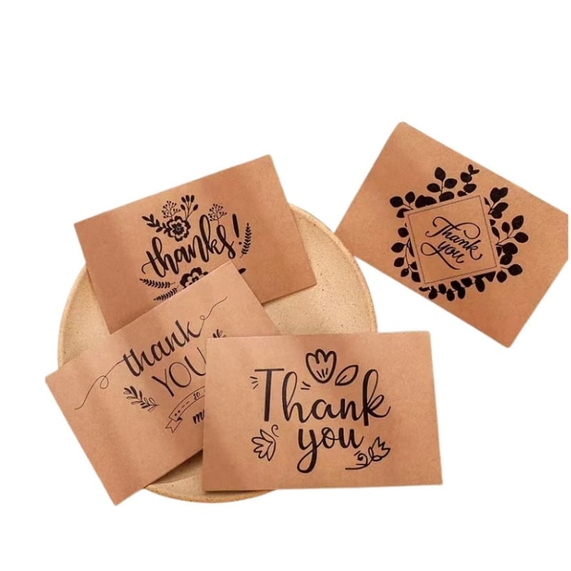 Brown paper thank you card view 4