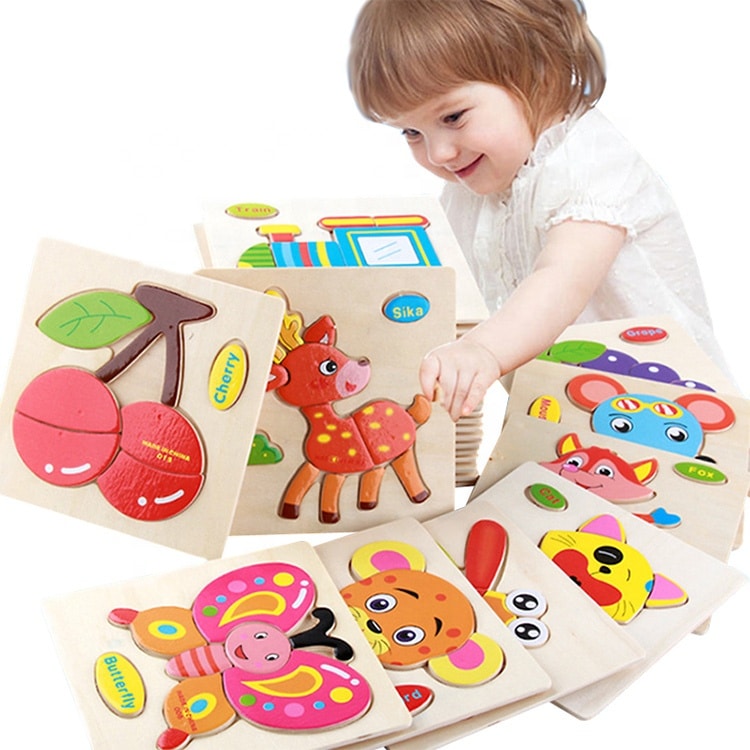 Cartoon Children wooden Jigsaw Puzzle — custom card printing