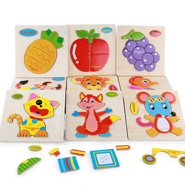 Cartoon Children wooden Jigsaw Puzzle view 2