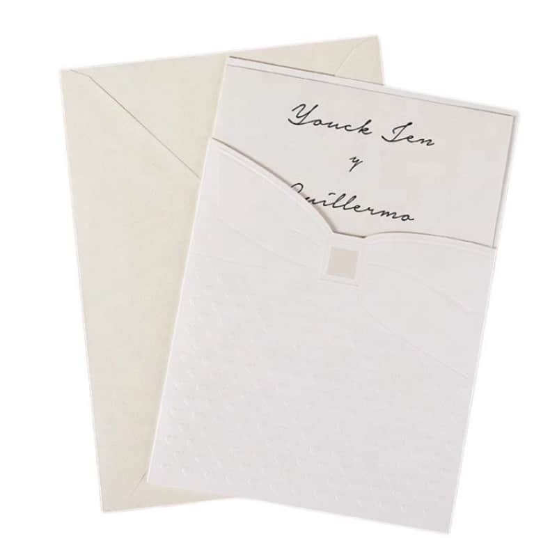 Collapsible wedding card with envelope view 2