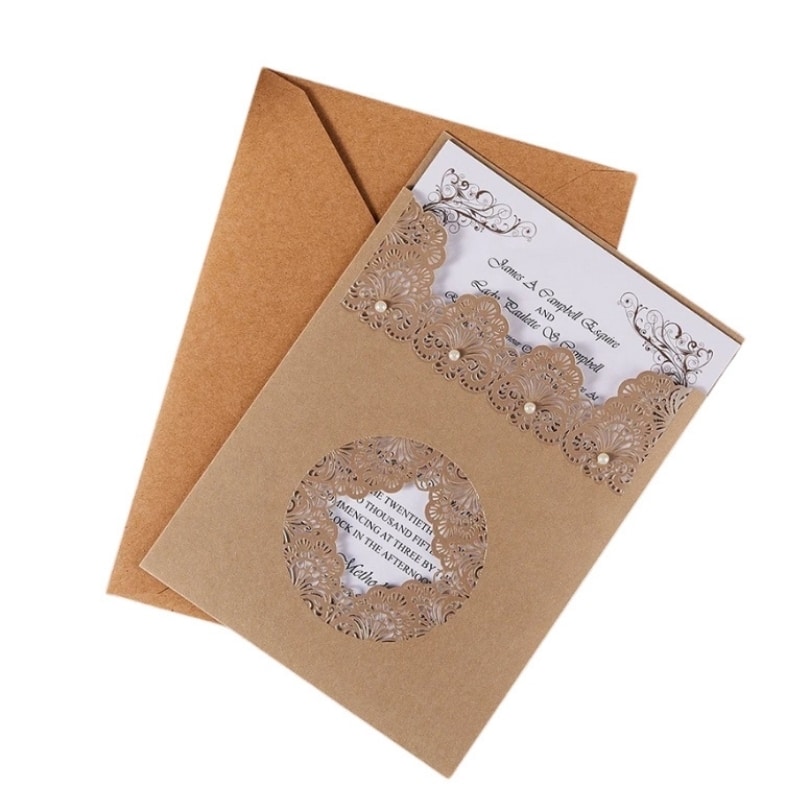 Collapsible wedding card with envelope view 3