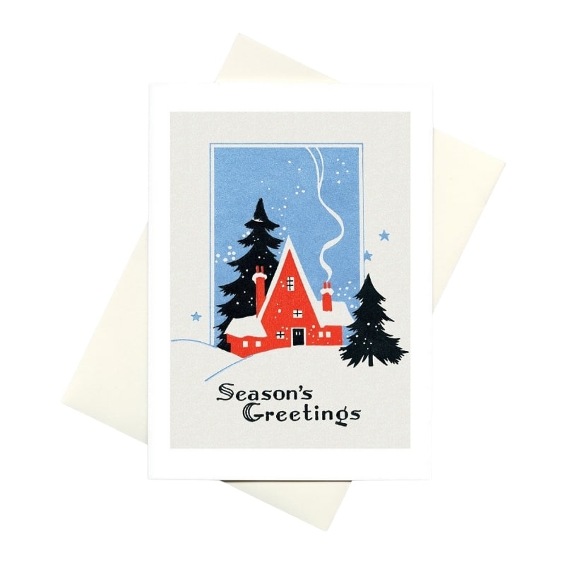Color printed Merry Christmas cards view 2