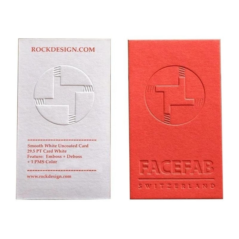 Cotton embossed paper business cards — custom card printing