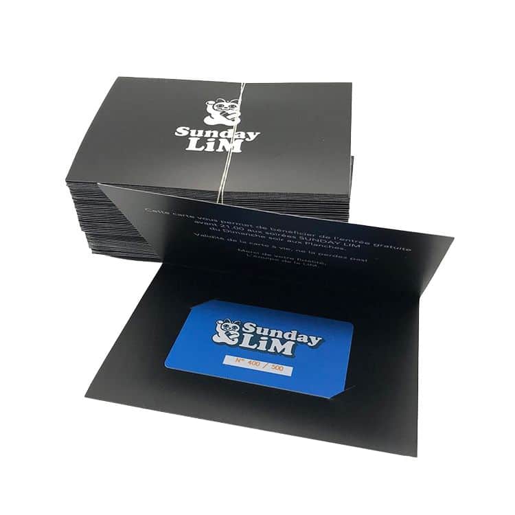 Cusom Plastic gift card with paper card carrier — custom card printing