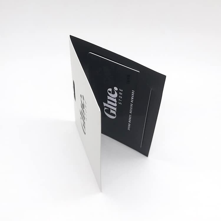 Cusom Plastic gift card with paper card carrier view 4
