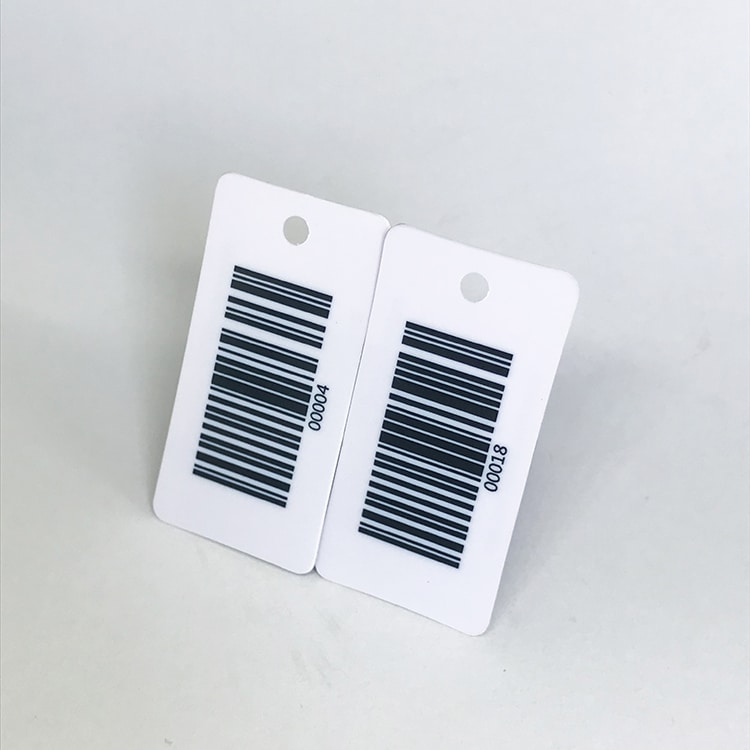 Cusrom Plastic keychain card with barcode view 3