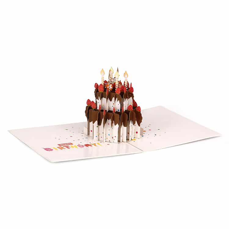 Custom 3D Pop Up Happy Birthday Cake Greeting Card — custom card printing