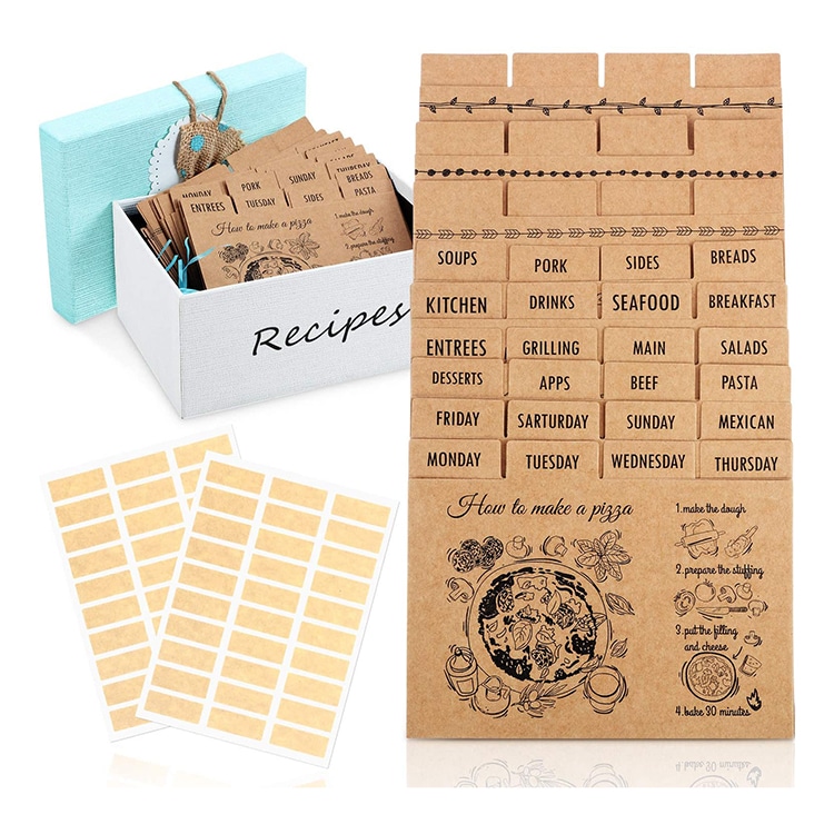 Custom 46inches Recipe Cards with box Holder view 3