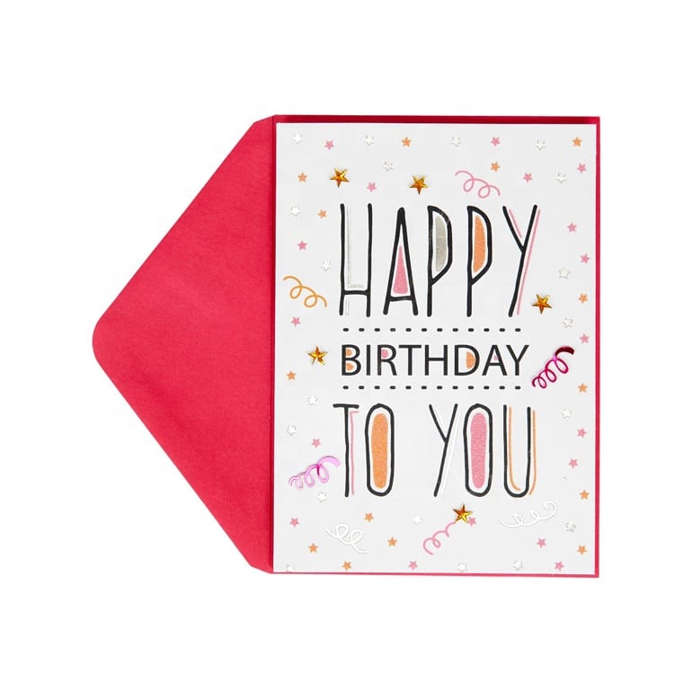 Custom Birthday Foil Letter Cards — custom card printing