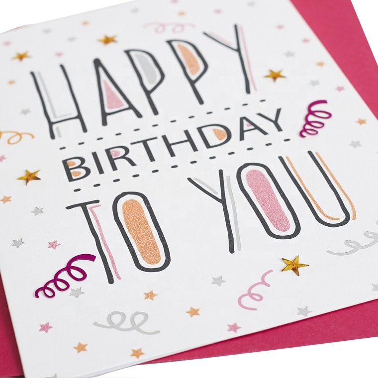 Custom Birthday Foil Letter Cards view 3