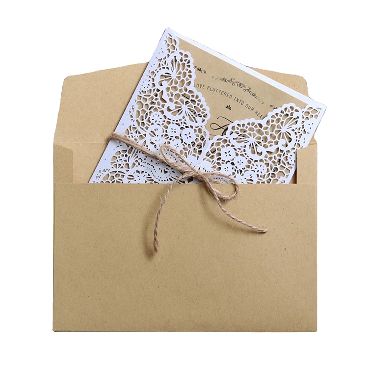 Custom Brown Kraft Marriage Wedding Invitations Cards — custom card printing