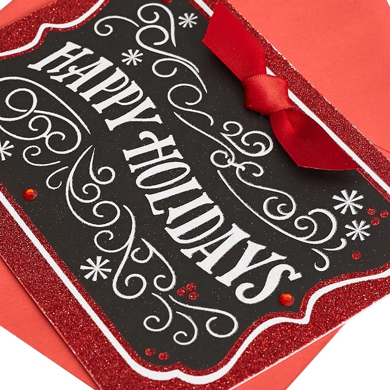 Custom Celebrate Happy Holiday Card with Ribbon view 4