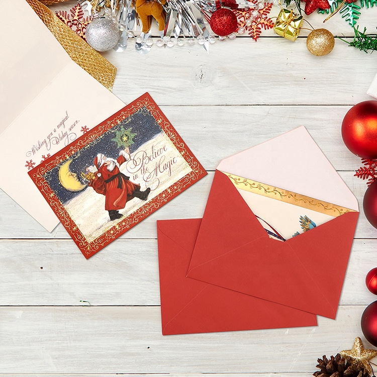 Custom Christmas Greeting Cards with Envelopes Set Box view 2