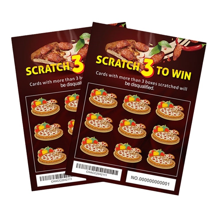 Custom Christmas Winning Cards Scratch Lottery Card — custom card printing