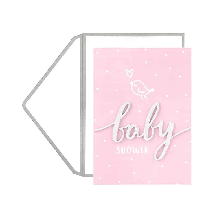 Custom Cute Pink Baby Shower Greeting Cards — custom card printing