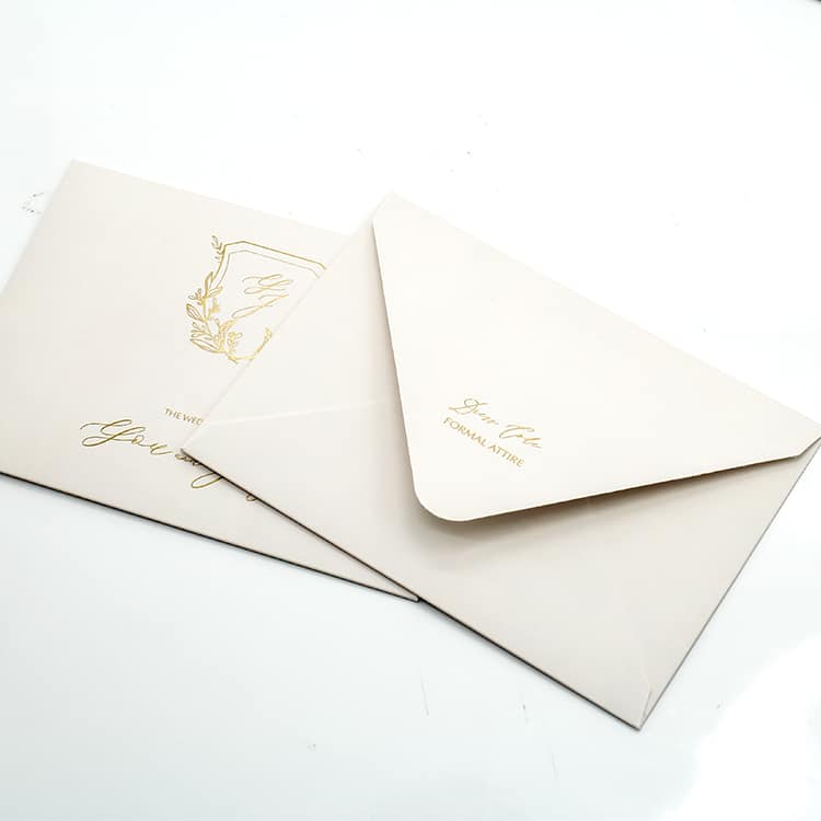 Custom Design Gold Foil Wedding Cards view 2