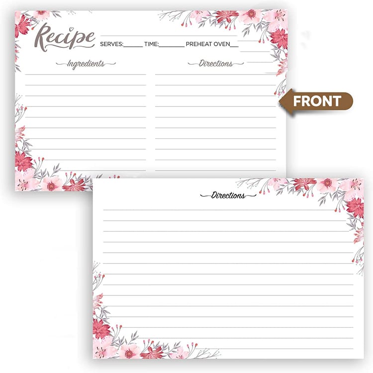 Custom Double Sided printing Recipe Cards view 2