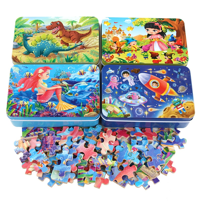 Custom Early Educational Jigsaw Puzzle with tin box — custom card printing