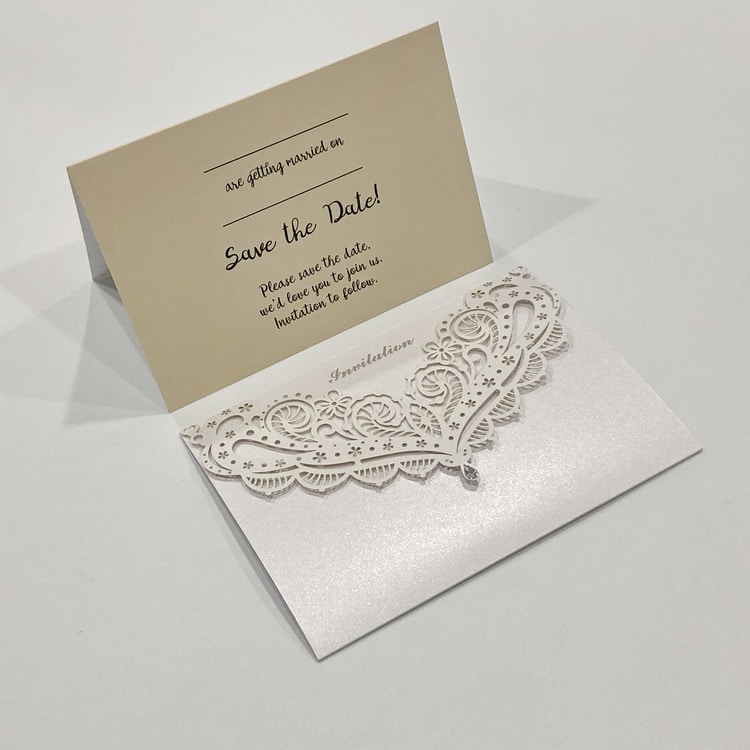 Custom Folded paper wedding invitation card view 2