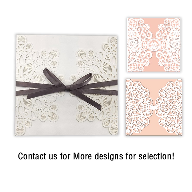 Custom Folded paper wedding invitation card view 4