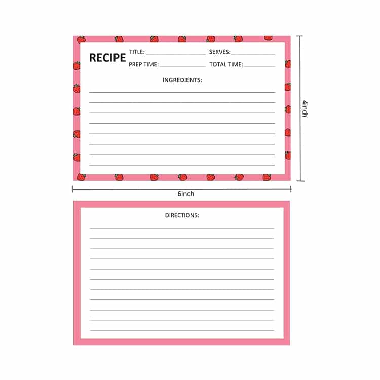 Custom Fruit Design Recipe Cards for Wedding Shower view 2