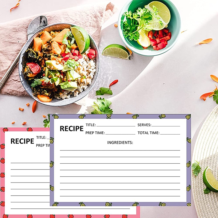 Custom Fruit Design Recipe Cards for Wedding Shower view 4
