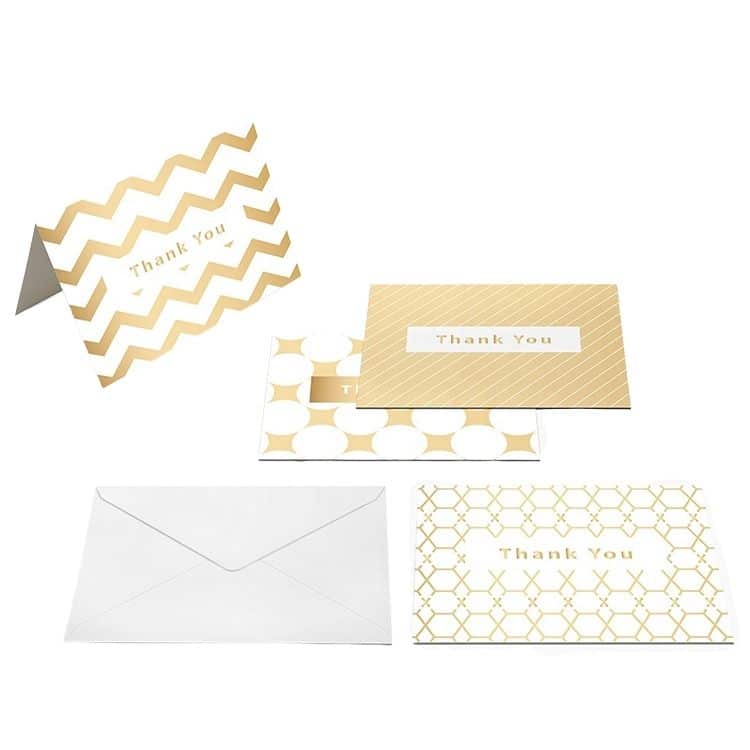 Custom Gold Foil Blank Thank You Cards — custom card printing