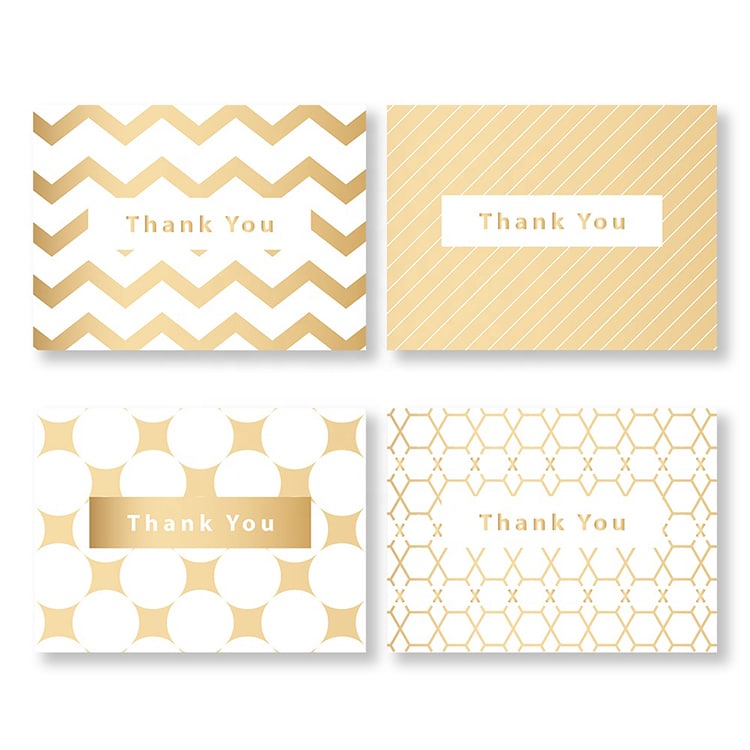 Custom Gold Foil Blank Thank You Cards view 2