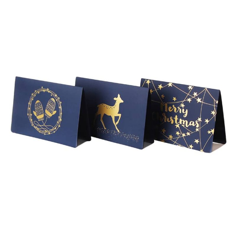 Custom Gold Stamping Merry Christmas greeting Cards — custom card printing