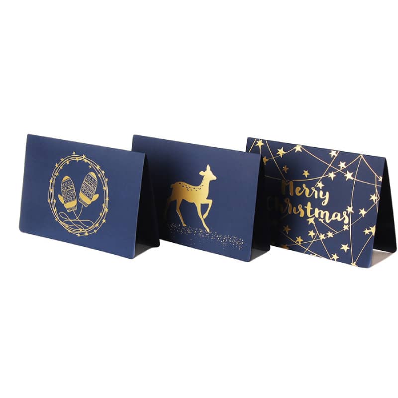Custom Gold Stamping Merry Christmas greeting Cards — custom card printing
