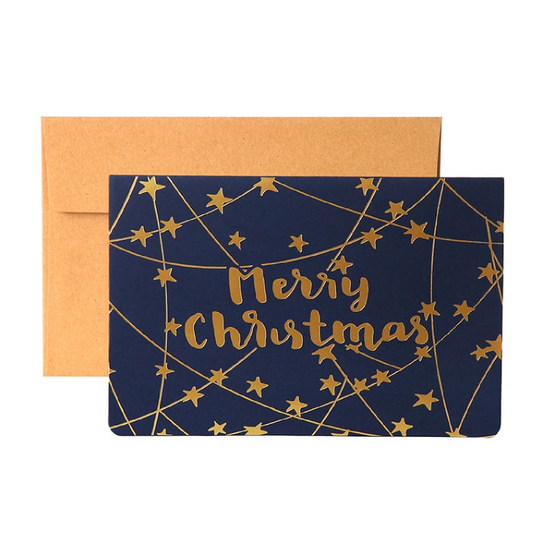 Custom Gold Stamping Merry Christmas greeting Cards view 3
